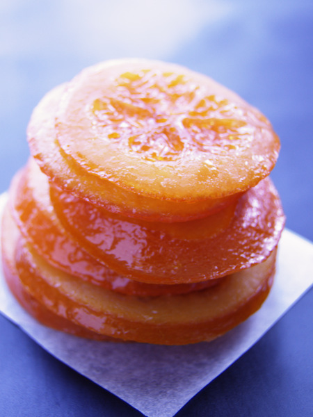 Tranches d'oranges non traitées confites - Recette par Recettes du