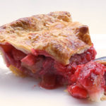 strawberry rhubab pie slice
